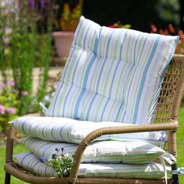 Dibor Set Of 4 Tenby Striped Garden Seat Pads