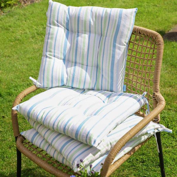 Dibor Set Of 4 Tenby Striped Garden Seat Pads
