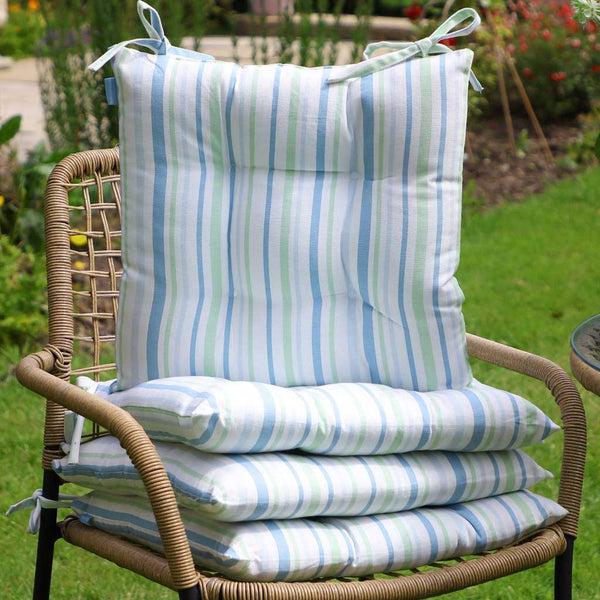 dibor Set of 4 Tenby Striped Garden Seat Pads