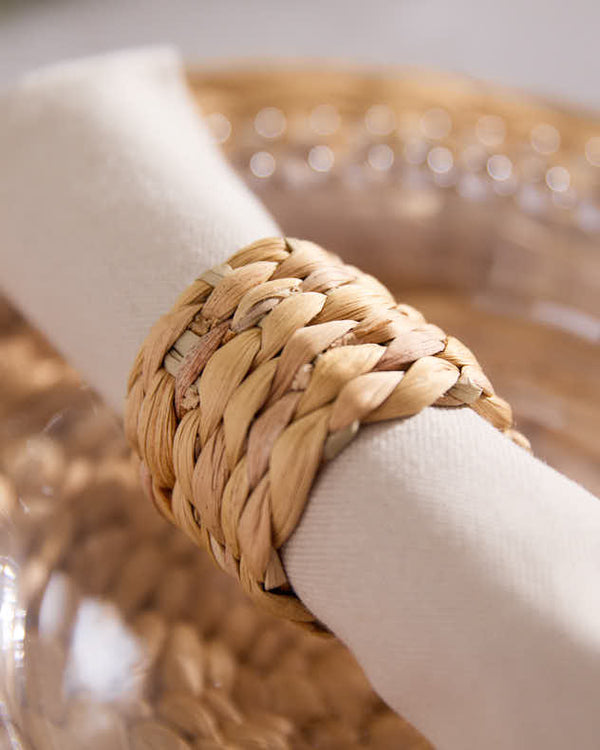 Dibor Set Of 4 Water Hyacinth Napkin Rings