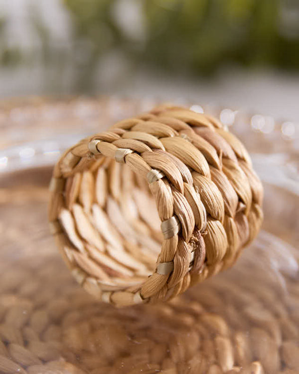 Dibor Set Of 4 Water Hyacinth Napkin Rings