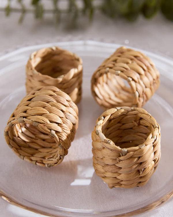 dibor Set of 4 Water Hyacinth Napkin Rings