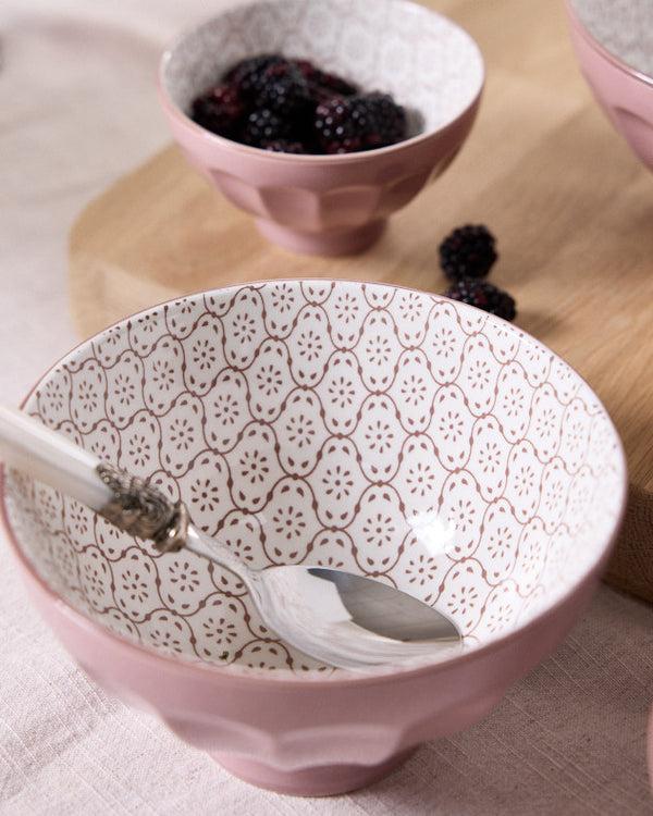 Dibor Set Of 5 Lilac Patterned Bowls