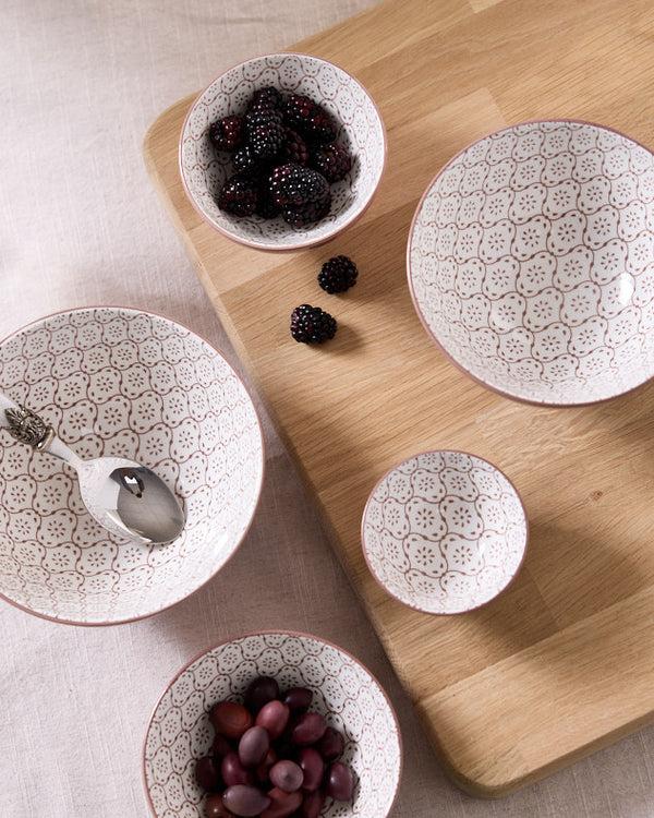 Dibor Set Of 5 Lilac Patterned Bowls