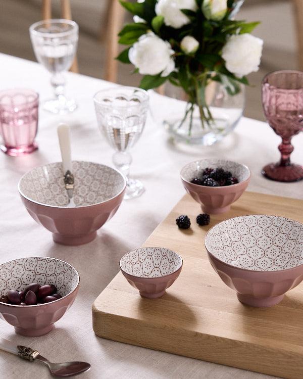 Dibor Set Of 5 Lilac Patterned Bowls