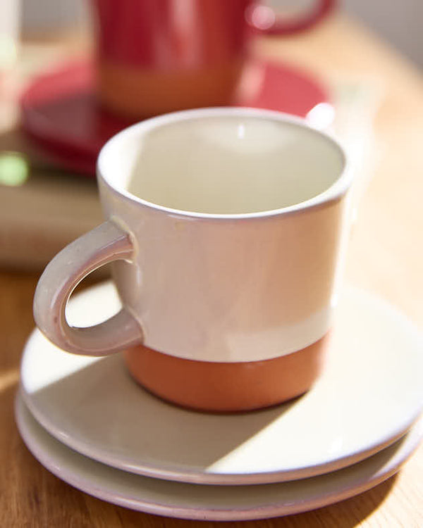 Dibor Set Of 6 Espresso Mugs With Plates