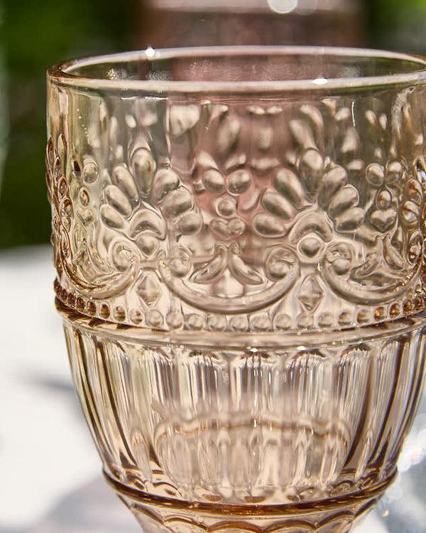 Dibor Set Of 6 Pastel Embossed Wine Goblets