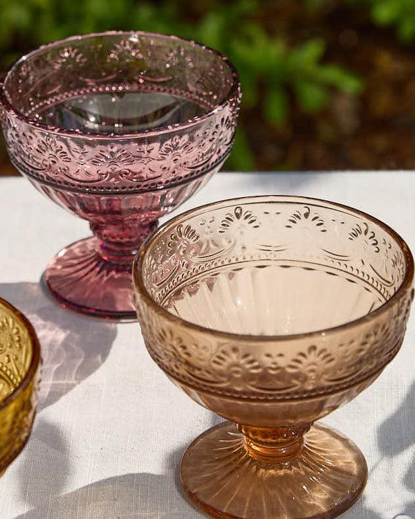 Dibor Set Of 6 Pastel Footed Glass Bowls