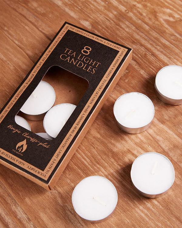 Dibor Set Of 8 Classic White Tealights