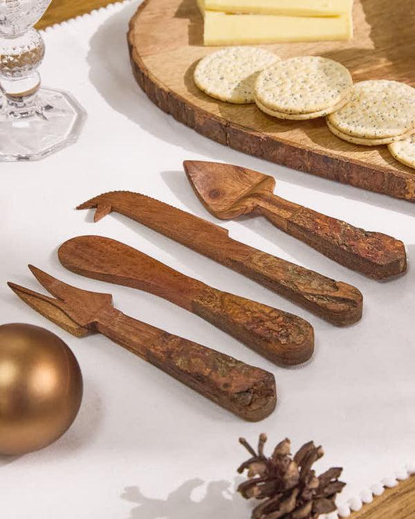 Dibor Set Of Four Wooden Cheese Knives