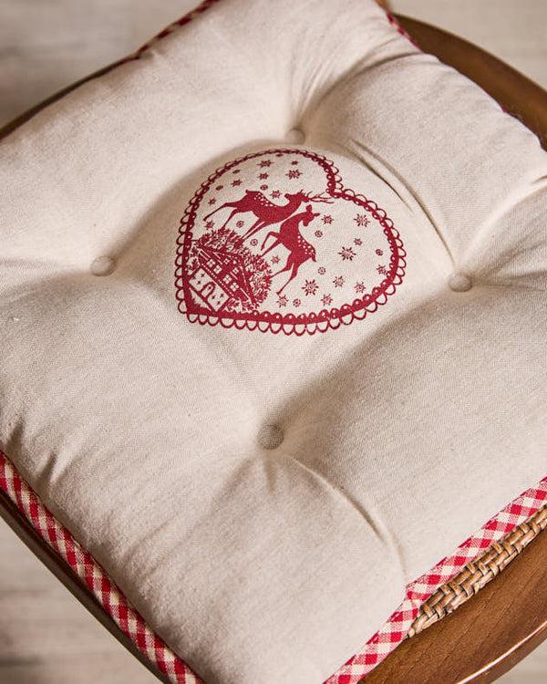 Dibor Set Of Gingham Stag Seat Pads