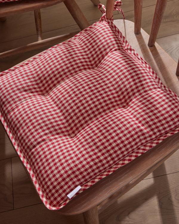 Dibor Set Of Gingham Stag Seat Pads