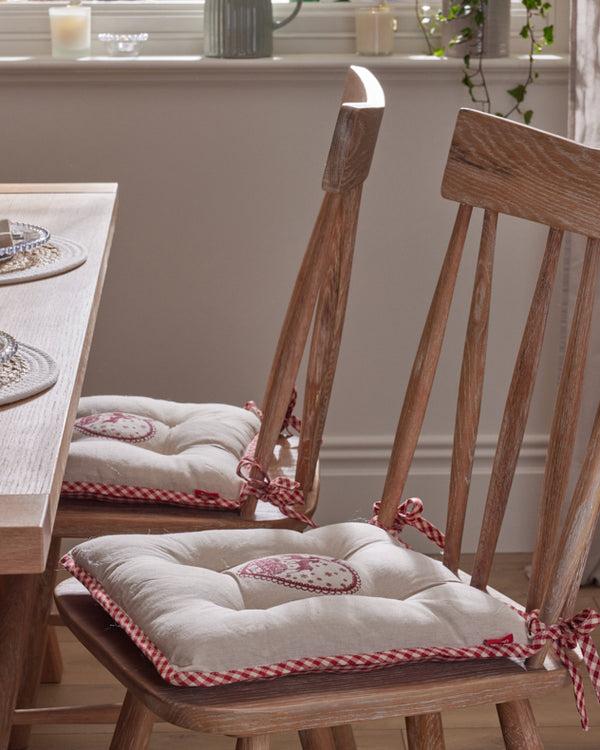 dibor Set of Gingham Stag Seat Pads