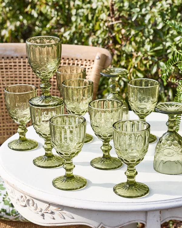 Dibor Set Of Palazzo Green Wine Goblets
