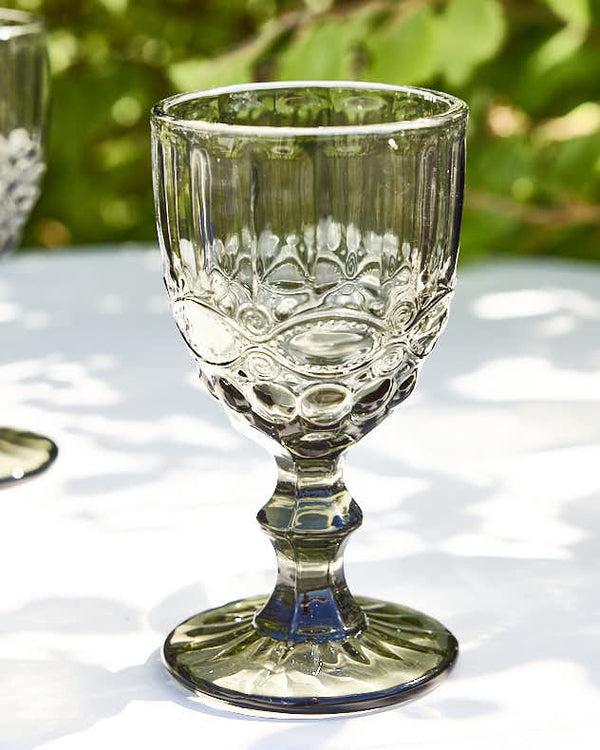 Dibor Set Of Smoky Grey Wine Goblets
