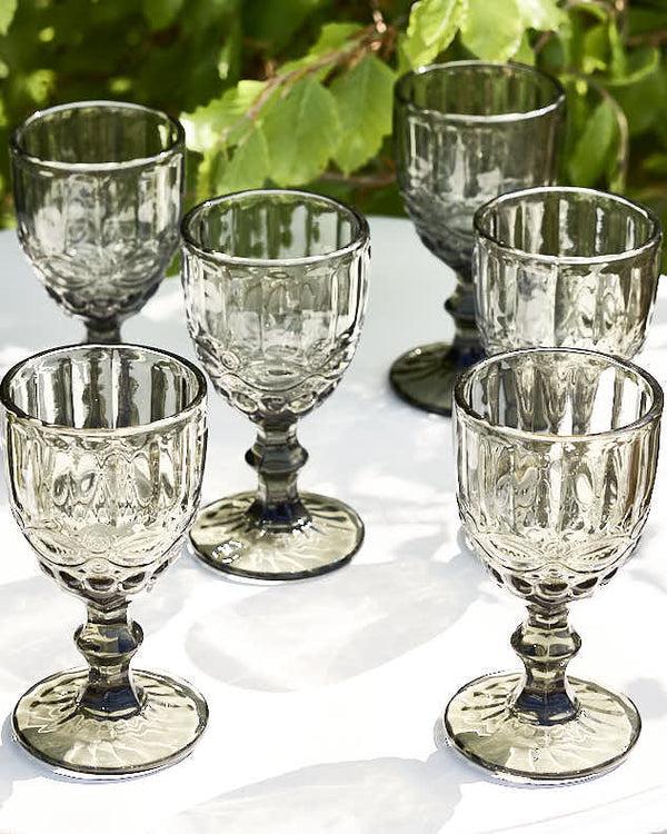 dibor Set of Smoky Grey Wine Goblets