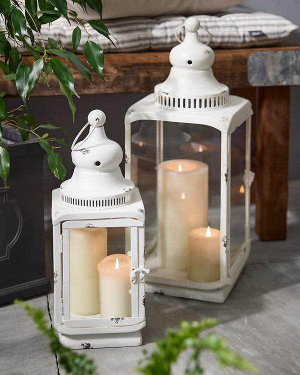 dibor Set Of Two Decorative Ivory Lanterns