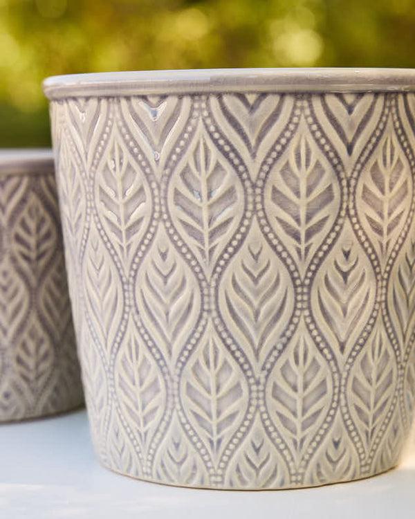 Dibor Set Of Two Forest Leaf Planters