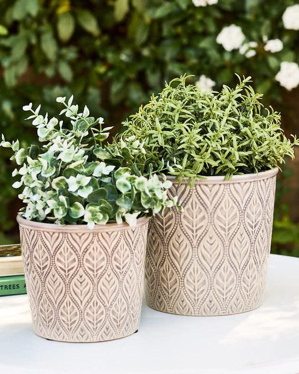 dibor Set of Two Forest Leaf Planters