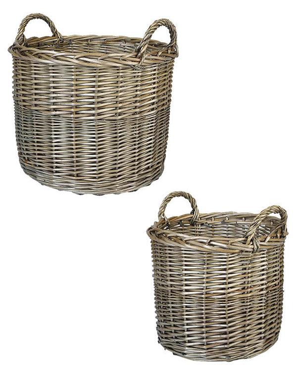 Dibor Set Of Two Willow Log Baskets