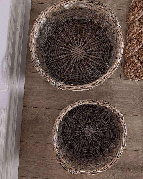 Dibor Set Of Two Willow Log Baskets
