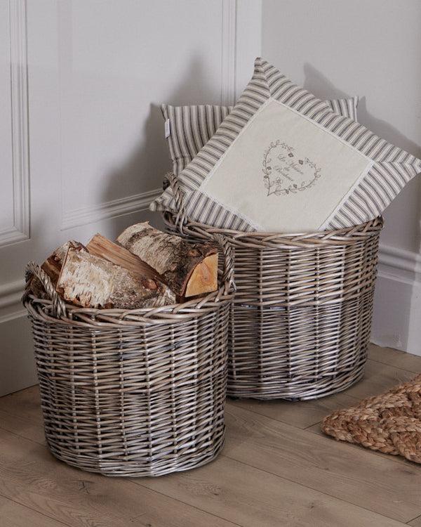 dibor Set of Two Willow Log Baskets