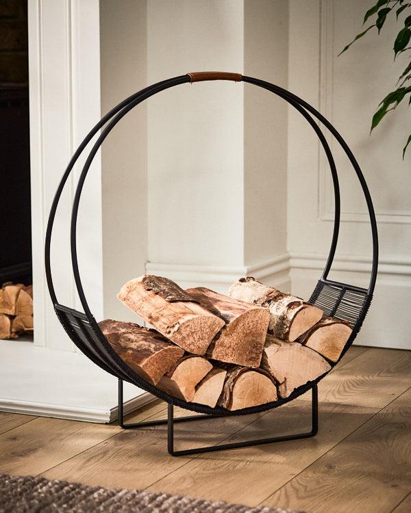 dibor Shoreditch Leather Handle Log Holder