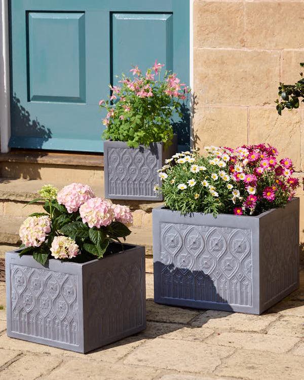 dibor Siena Grey Embossed Planter Collection