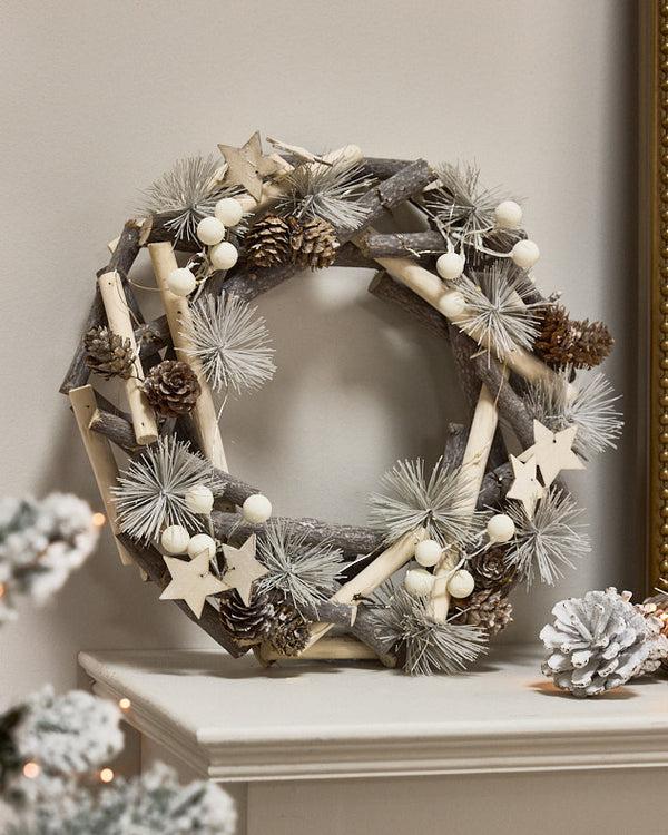 Dibor Silent Night Light Up Wreath 30cm