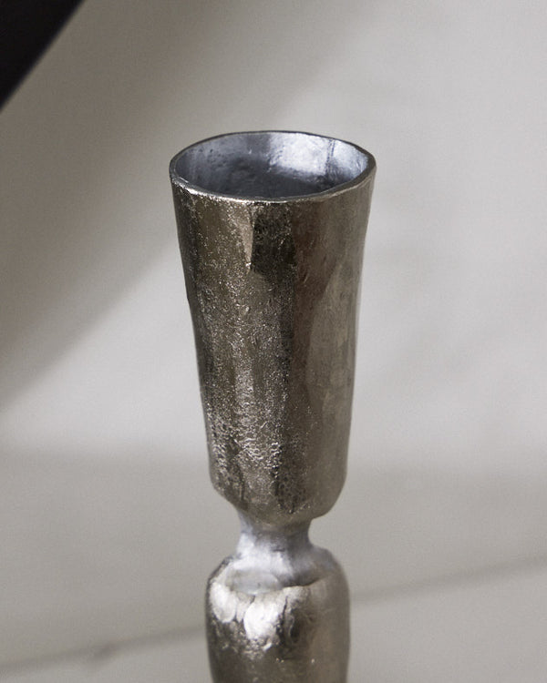 Dibor Silver Fluted Candle Stick