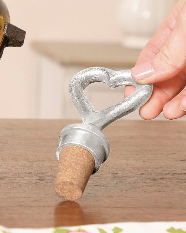 Dibor Silver Heart Bottle Stopper