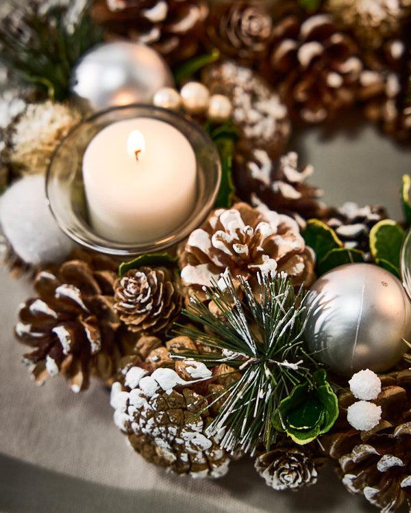 Dibor Silver Round Tealight Centrepiece