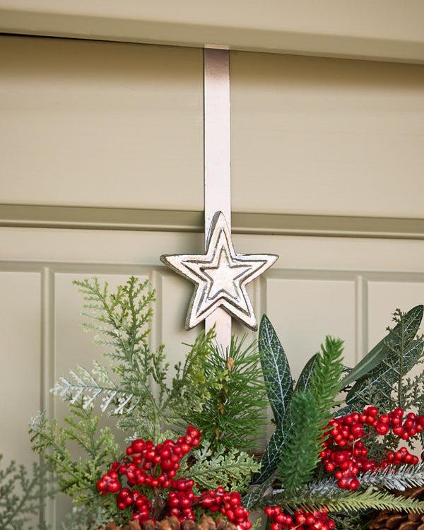 dibor Silver Star Wreath Hanger