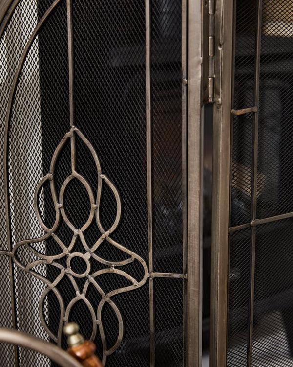 Dibor Silver Three-Fold Fire Screen