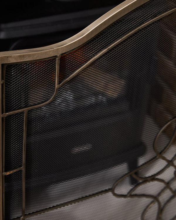 Dibor Silver Three-Fold Fire Screen