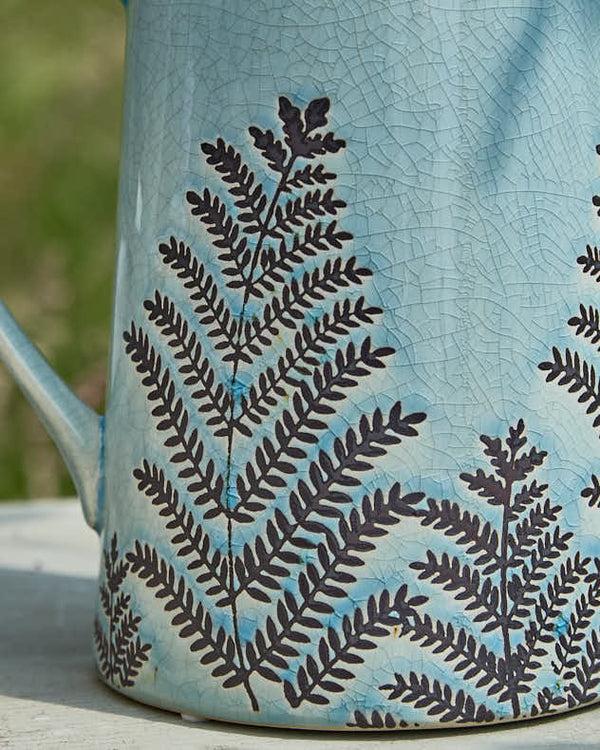 Dibor Sky Blue Fern Pitcher Jug Vase
