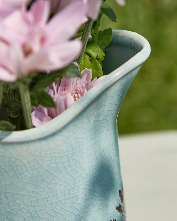 Dibor Sky Blue Fern Pitcher Jug Vase