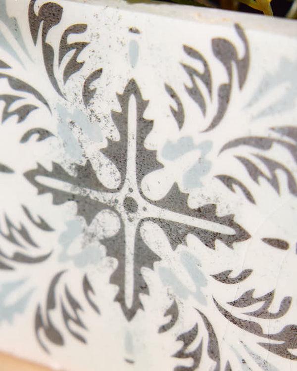Dibor Small Ceramic Blue Tile Planter
