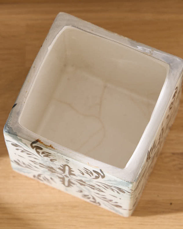 Dibor Small Ceramic Blue Tile Planter