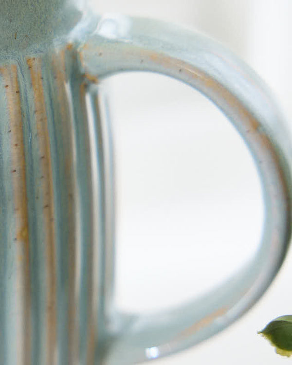 Dibor Small Ribbed Blue Pitcher Jug Vase