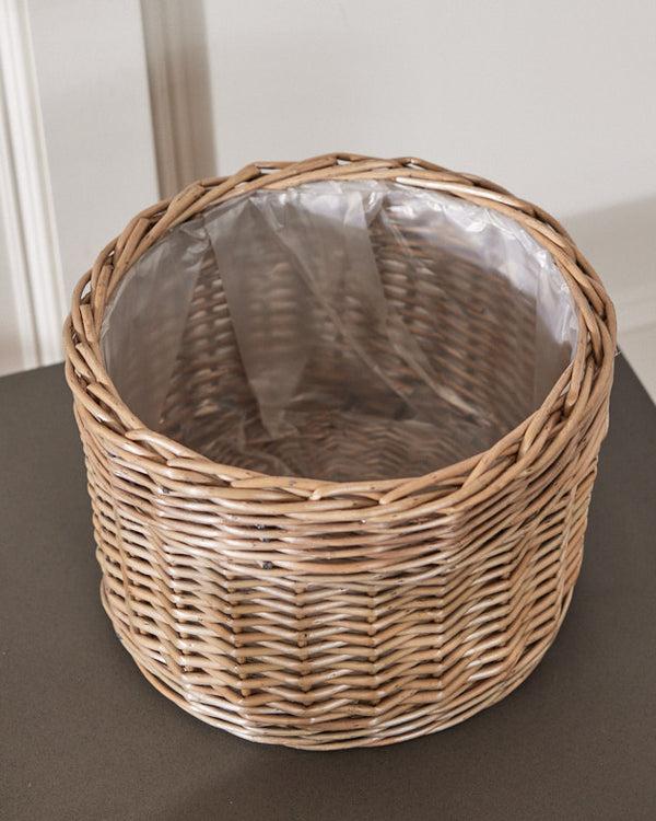 Dibor Small Round Wicker Planter Basket