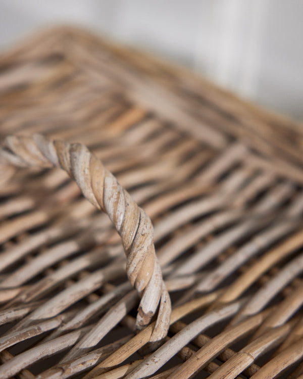 Dibor Small Square Rattan Laundry Basket