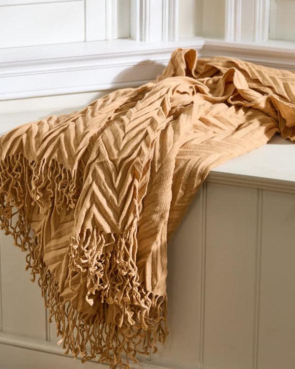 Dibor Soft Cotton Beige Throw