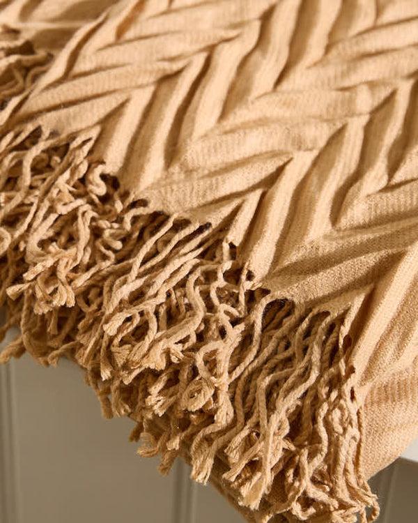 Dibor Soft Cotton Beige Throw