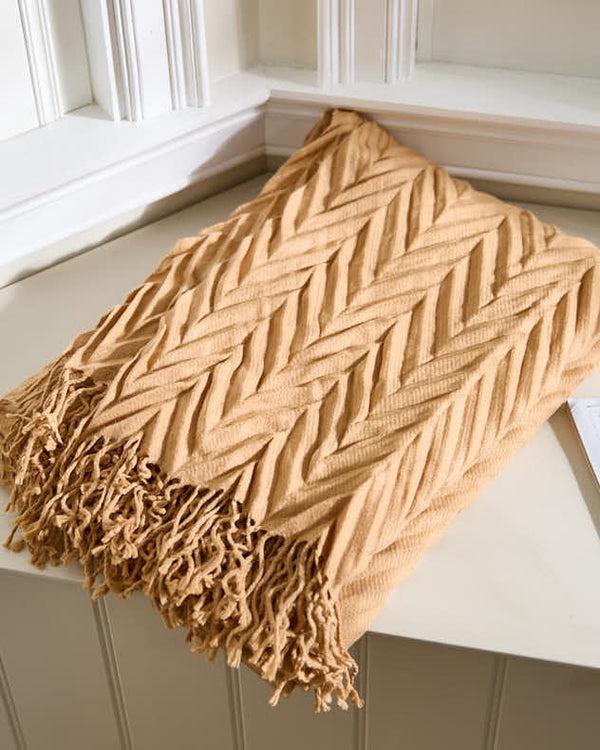 dibor Soft Cotton Beige Throw