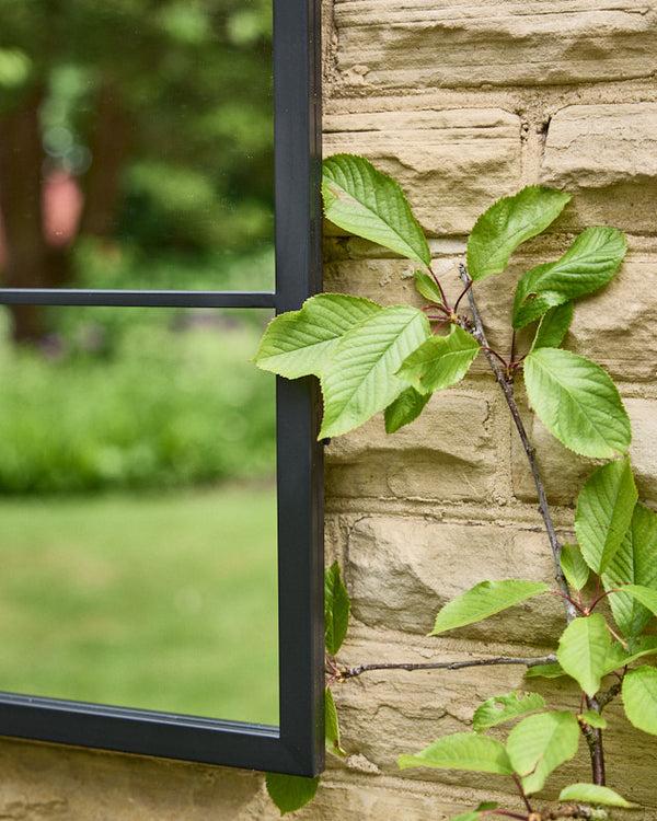 Dibor Square Black Window Pane Mirror