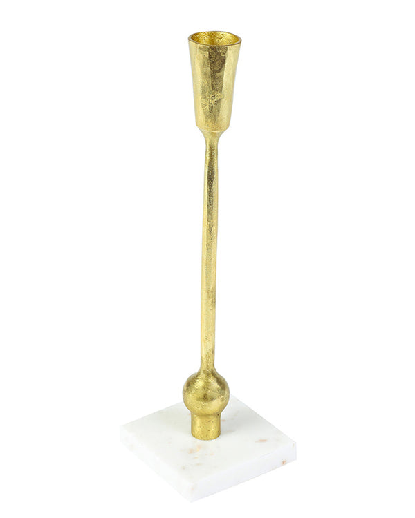 Dibor Square Marble Base Gold Candle Holder