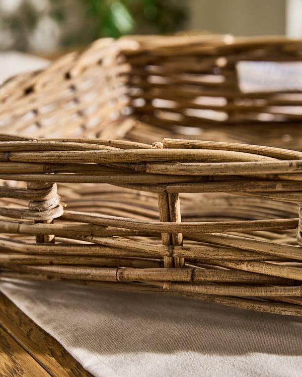 Dibor Square Rattan Basket Serving Tray