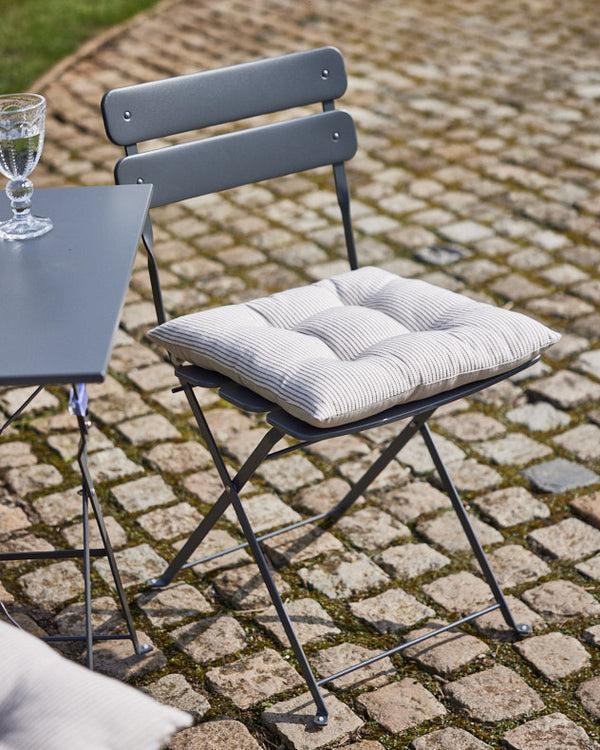 Dibor Striped Mocha Seat Cushion