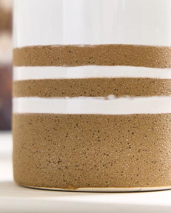 Dibor Striped White Sandstone Vase